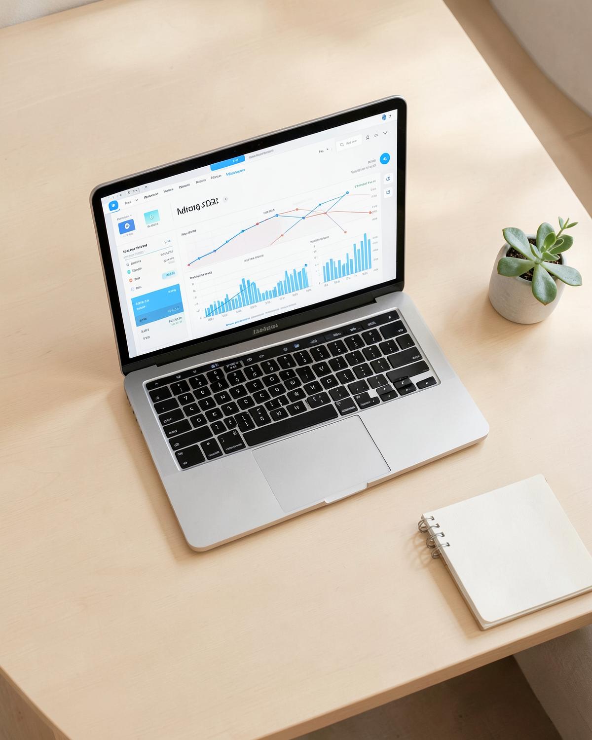 Poste de travail avec tableau de bord d’analyse de performance
